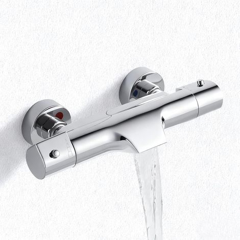 Mitigeur Baignoire Thermostatique Bain Douche Bec Cascade Chromé en Laiton (1/5)