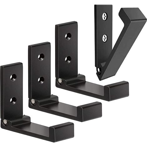 Schwarze 4er-Packung faltbarer Wandhaken – unsichtbare Kleiderhaken, Aluminium-Wandhaken, Wandhaken aus Aluminiumlegierung, um 90° faltbare Kleiderhaken