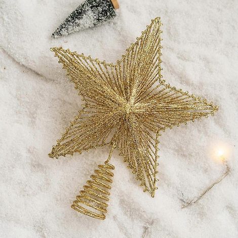 SCSYV Décoration de sapin de Noël en forme d'étoile pailletée (1/5)