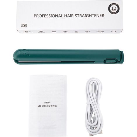2-in-1 Mini-Haarglätter, Keramik-Lockenstab und -Glätteisen, USB-Anschluss, schnelle Aufheizzeit (1/5)
