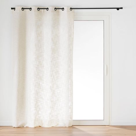 Vorhang mit Ösen, Leinenoptik, ILIN, 140 x 260 cm