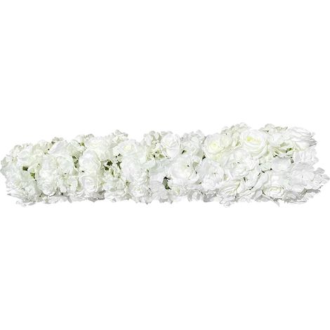 Guirlande de fleurs artificielles blanches de 1 m - Guirlande de fleurs artificielles en soie - Longue guirlande de fleurs artificielles - Décoration pour arche de mariage, chambre à coucher, fond (1/5)