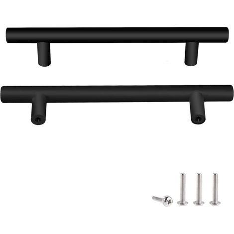 2 Unités En Noir acier inoxydable Boutons De Porte Tirer La Poignée De Meubles avec Vis pour Tiroir Meuble Cuisine Cuisine Home Decorating, Trou à Trou Centre Distance 160 mm