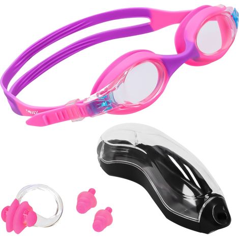 Schwimmbrille für Kinder, beschlagfrei, pink+violett OK04