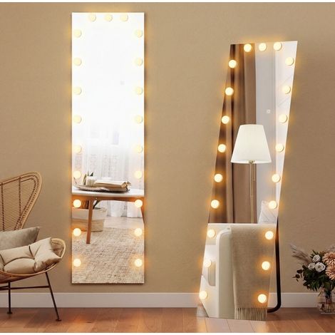 Specchio da terra LED RGB 150 x 40 cm con 21 lampadine, touch e memoria OKMYHOME (1/5)