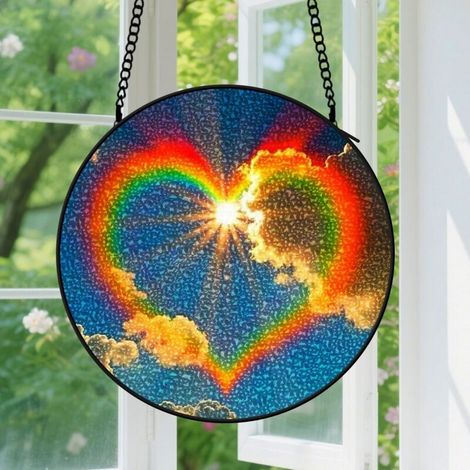 Capteur de soleil en vitrail - décoration spirituelle 15cm (1/4)