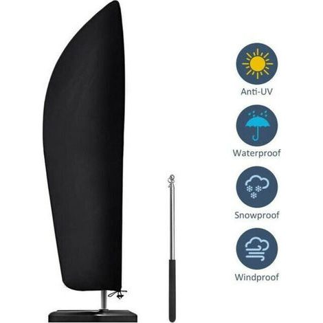 Housse de parasol déporté 2 à 4 m – Tissu Oxford 210D imperméable – Résistant aux UV – Dimensions 265x40/70/50 cm (1/4)