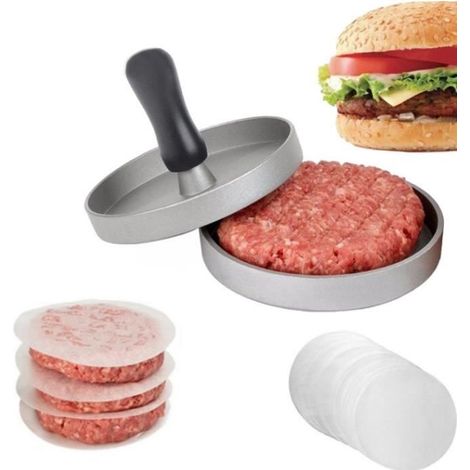 Presse À Burgers, À Steak Haché Hamburger presse + 80 papiers antiadhésifs (1/4)