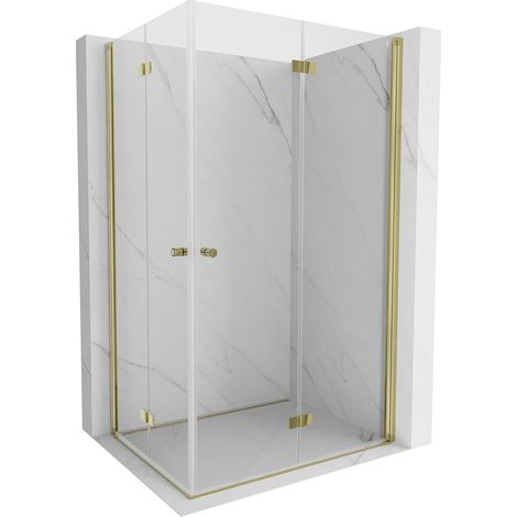 Mexen Mist-F Duo Falt-Duschkabine 85 x 90 cm, transparent, gold - 8A6-085L-090P-50-00 (1/5)