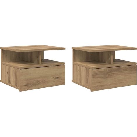 Maison Exclusive - Schwebender Nachttisch 2 pcs Artisan-Eiche 40