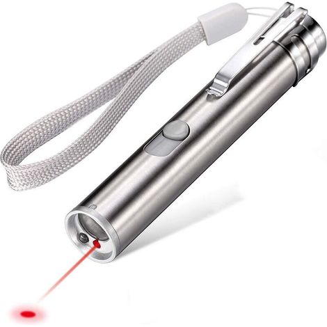 Puntatore LED per cani e gatti - Giocattolo per animali domestici Crezuo - Luce LED ricaricabile tramite USB --Crezuo