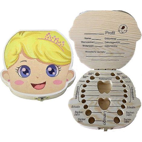 Boîte à dents de lait pour garçon, boîte à dents de lait en bois, cadeau pour garçon (1/5)