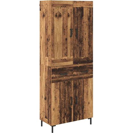 Maison Exclusive - Haut Armoire avec tiroir 2 pcs Bois Ancien Bois d'ingénierie