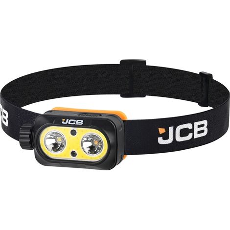 JCB LED Akku Stirnlampe 700 Lumen stufenloser Drehregler IP54 30 Std. Laufzeit (1/5)
