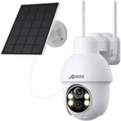 Caméra de sécurité extérieure sans fil avec panneau solaire 7,5 W