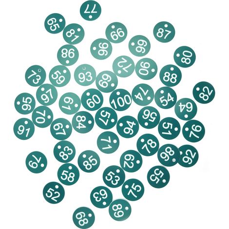50 étiquettes numérotées pour l'élevage, l'apiculture et la reproduction (51-100, vertes) (1/5)