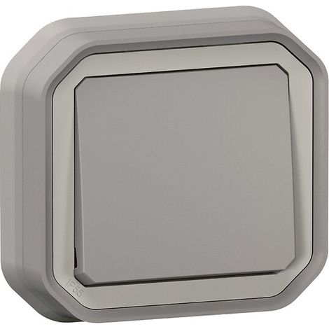 Interrupteur ou va-et-vient complet encastré 10 AX 250 V étanche Plexo Anthracite - LEGRAND