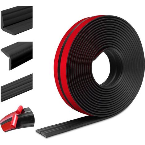 Moulures décoratives et plinthes de protection mur/sol en PVC noir – 40 mm × 3 m (lot de 1) (1/5)