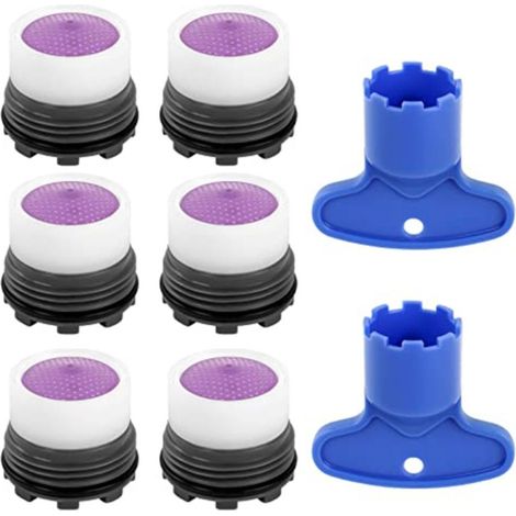 Kit d'aérateur pour robinet d'évier avec clé incluse - Buse filtrante anti-éclaboussures pour robinet de cuisine - Kit d'accessoires pour bec mélangeur (1/3)