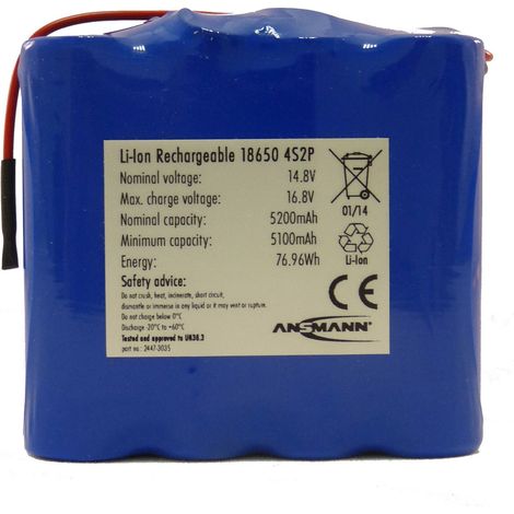 Batterie ANSMANN 4S2P - Li-Ion -14.8V - 5200mAh