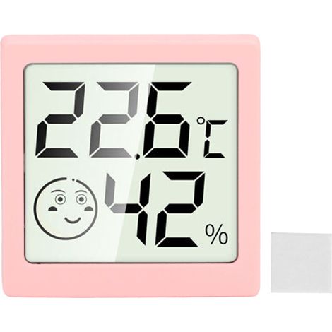 Mini-Hochpräzisions-Digitalthermometer/Hygrometer, rosa, für den Innenbereich (1/5)