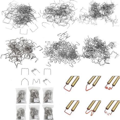 Lot de 1200 Agrafes Chaudes, Acier à ressort, 0,8 mm et 0,6 mm, Réparation plastique automobile (1/5)