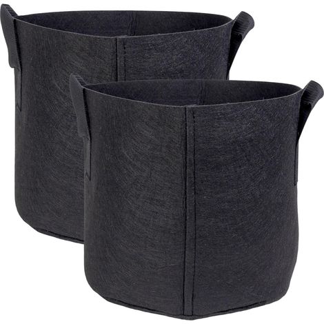 Pflanzbeutel – 2er-Set – Vliesstoff – 20 Liter – mit Tragegriffen – für Garten und Gewächshaus – 30 x 25 cm (1/5)