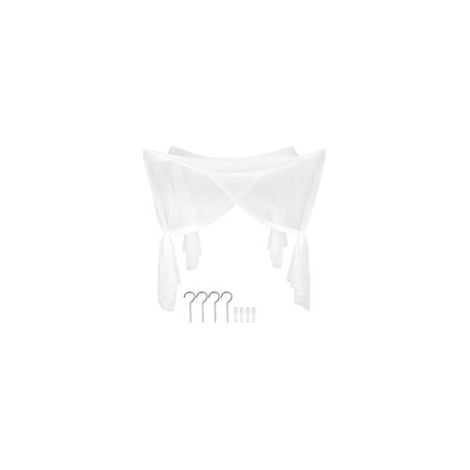 Moustiquaire pour lits simples et doubles en polyester blanc