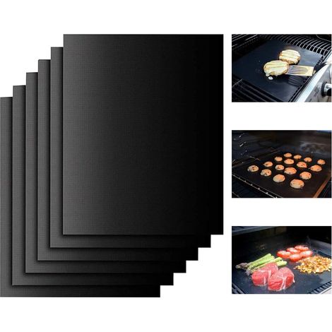 Tapis De Cuisson Pour Barbecue - 40 x 33 cm - Résistant À La Chaleur Jusqu'à 204 °C - Compatible Avec Barbecue Électrique Gaz Charbon - 6 Pièces (1/5)