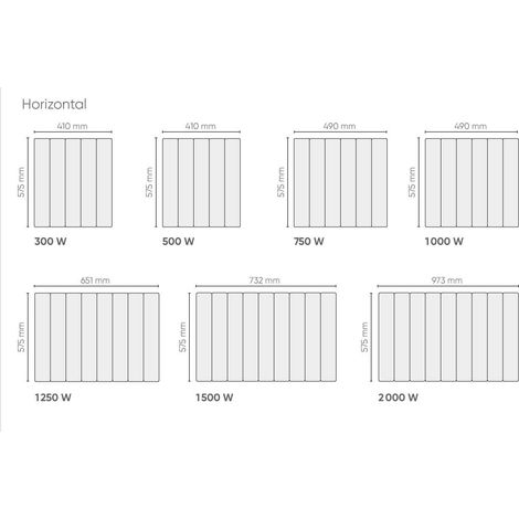 ATLANTIC - Radiateur chaleur douce Accessio digital 2 horizontal 1000W blanc - 524910 — vue 3