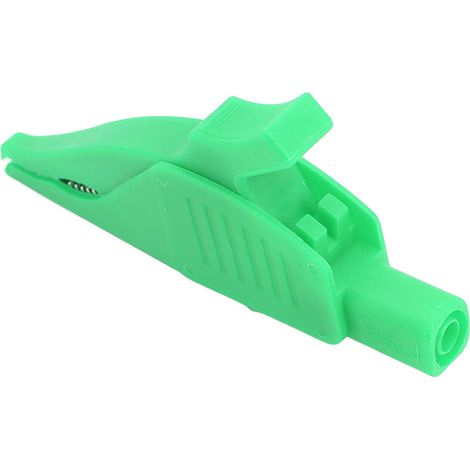 Pince de test électrique 32A/1000V pour batterie voiture, clip de sécurité avec couverture isolante PA, laiton, queue 4mm/0.2in, vert (1/5)