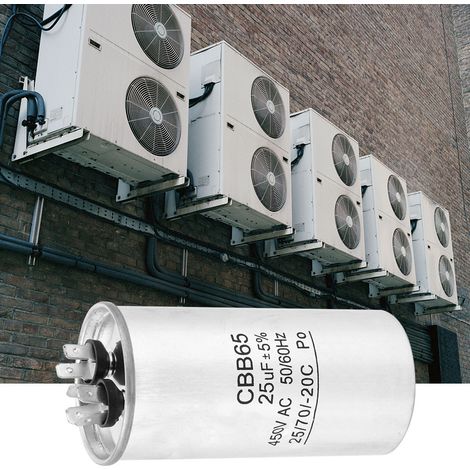 CBB65 25µF 450V Kondensator mit Aluminiumgehäuse, explosionsgeschützt, für Klimaanlagenmotor (1/5)