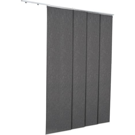 Mophorn Flächenvorhänge mit ausziehbarer Schiene von 116 cm bis 218 cm Breite, individuell zuschneidbar bis zu einer Höhe von 243 cm, Verdunkelungs-Schiebegardinen für Terrassen- und