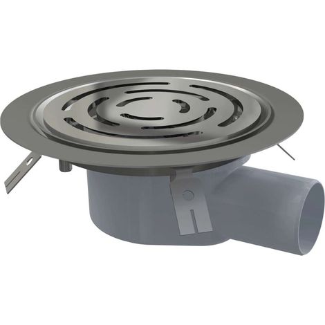 Alca Canaletas de desagüe - Desagüe de suelo DN 50 con brida de acero inoxidable para vinilo, tapón antiolores combinado SMART, acero inoxidable/plástico APV3513 (1/2)