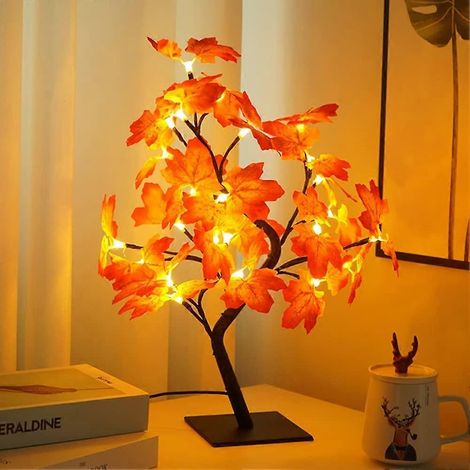 Lampada da tavolo con foglie autunnali (1/5)