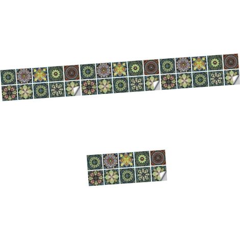 Lot De 4 Autocollants Mandala De Style Vintage Pour Carrelage Lisses Faciles À Nettoyer À Décoller 10 Feuilles X 4 (1/5)
