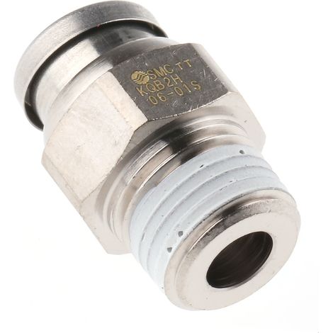 Adaptateur droit fileté SMC KQB2 vers Enfichable 6 mm R 1/8 Mâle ( Prix pour 1 )