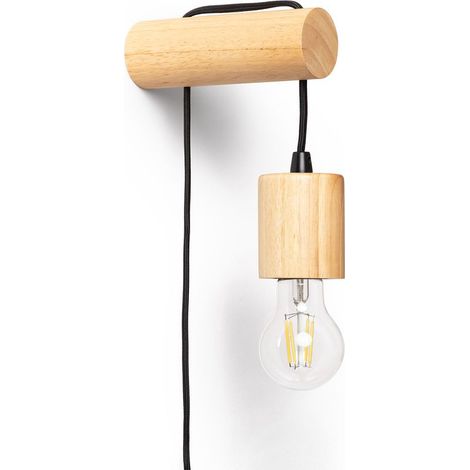 Lampe murale en bois torse naturel 145x60x160mm E27 éclairage intérieur moderne (1/5)