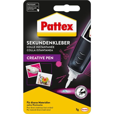 Pattex Perfect Pen, adesivo dei secondi extra forte e preciso per un dosaggio preciso, penna superadesiva per materiali come legno, gomma e porcellana, penna 1x 3 g (1/5)