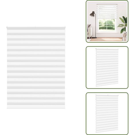 vidaXL Zebrarollo Weiß 155x200 cm Stoffbreite 150,9 cm Polyester (1/5)