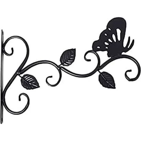 Lntyq Supports Pour Plantes Suspendues,Suspension Mural Crochet Plante En Métal, Suspension D'accessoires Pour Plantes Antirouille Et Robuste En Forme De Papillon, Noir