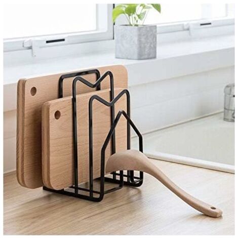 Soporte para tabla de cortar, soporte para tapa de ollas, estante para guardar tablas de cortar, escurridor de encimera de cocina - Sunny (1/3)