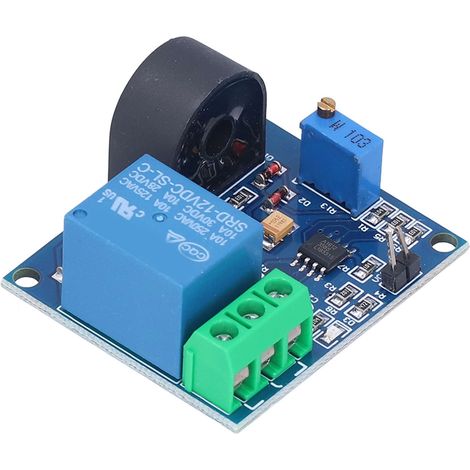 Relais de protection contre surintensité 5A, module capteur de courant AC 12V, interrupteur de coupure automatique, protection surcharge, sortie relais.