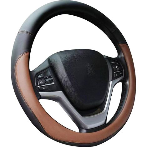 Housse de protection de volant antidérapante en cuir synthétique pour voiture, SUV, installation facile 38,1 cm (1/5)