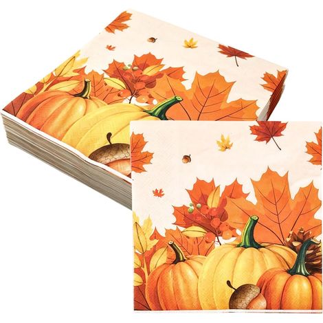 Pack of 60 paper napkins for autumn (1/5)