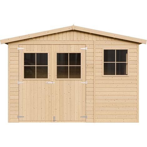 Wooden Garden Shed- Apex Shiplap Wooden Shed 11x10 ft/9m2 - Sheds and Outdoor Storage - Wooden garden storage shed, 17 mm planks - Bike shed, Garden outdoor workshop space- TIMBELA M335 (1/5)