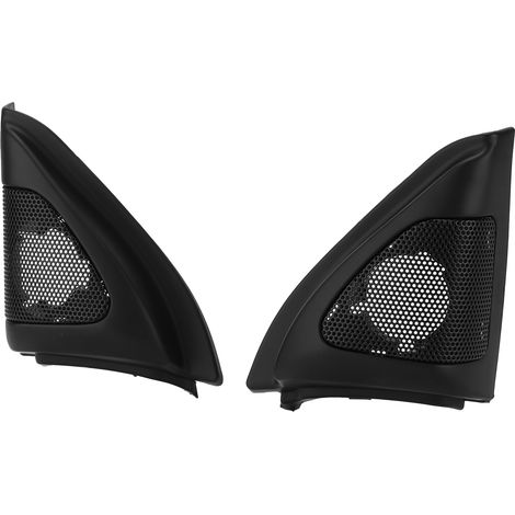 Cache-haut-parleurs de porte noirs (paire) pour Toyota Corolla 2003-2006, comprenant des bandes de garniture pour tweeter audio. (1/5)