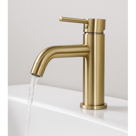 Miscelatore lavabo bagno Everest – oro – monocomando