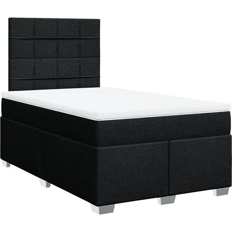 Maison Exclusive - Sommier à lattes de lit avec matelas noir 120x190 cm tissu (1/5)