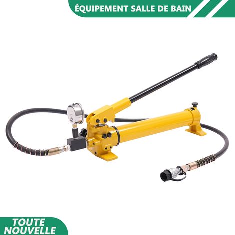 WAOBDLA Pompe à main hydraulique manuelle 700bar ZG3/8'' 700cc avec gage de pression et poignée (1/5)